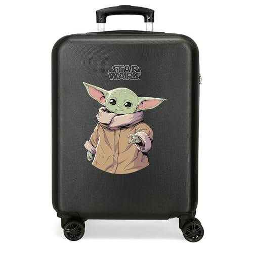 Star wars Grogu Maleta de Cabina Rígida, Negro, 4 Ruedas Dobles