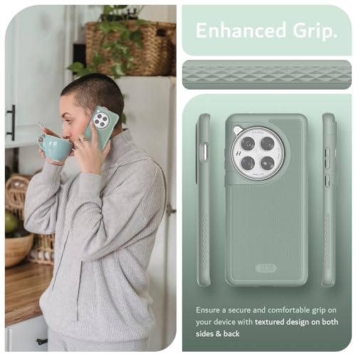TUDIA MergeGrip Magsafe Compatible Phone Case for OnePlus 12 5G 2024 - Military Grade, Drop Tested, Dual Layer, Shockproof, Anti-Slip, Heavy Duty & Protector Cover Protective Phone Case - Green Lily