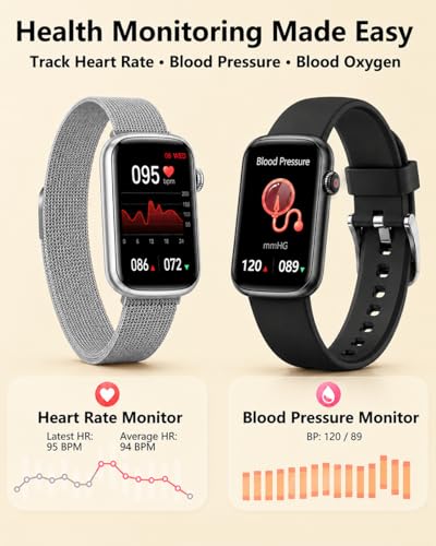 Image of MorePro Health Fitness Tracker, 24 /7 Heart Rate Monitor with Blood Pressure, Blood Oxygen, Sleep Tracking, IP68 Waterproof Activity Trackers with Step Counter, Compatible with iOS Android
