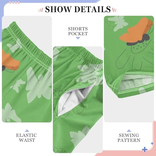 Butterfly Green Boys Pants Boys Athletic Pants Long Pant for Boywith Pockets Wide-Leg Size 6-14Y4