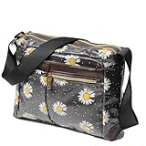 ESVAN Nylon Crossbody Bag For Women Waterproof Lightweight Casual Multi Pockets Shoulder Handbag Purse (Black2)