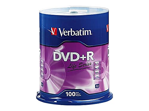 Image of Verbatim 97175 DVD+R 4.7GB Premium Recordable Blank Digital Versatile Disc 16x Speed (Pack of 100 Spindle)