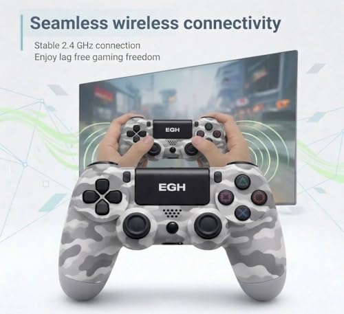 Image of Elite Gaming Hub Wireless Bluetooth Game Controller | Motion Control | Dual Vibration Motors | Rechargeable | Black Compatible with PS4, PC & Android And Iphone