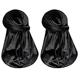 YANIBEST Velvet Durag for Men 2 Pack, Soft Velvet Fabric Silky Liner Long Straps for 360 Waves