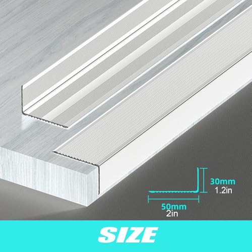 Protector de borde de escalera en L de aluminio para perfiles de porches 2