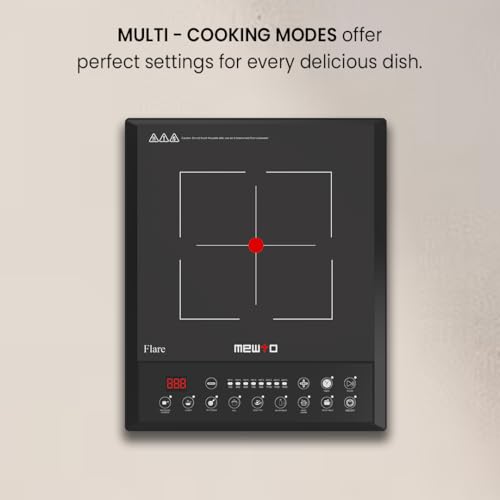 Image of Flare From The House of Link 1600W Induction Cooktop | 7 Cooking Modes with Push Button & Digital Display | Auto Pan Sensor | Auto Shut off for Safety | 1 Year Warranty