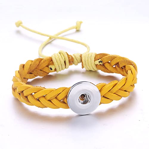 H&Py 10Pcs/Lot Leather Snap Button Bracelet Handmade Brown Black Pu Leather Snap Jewelry Bracelet For Women Men Fit Diy 18Mm Snap Buttons Jewelry (10, Zinc Alloy) #TOP7