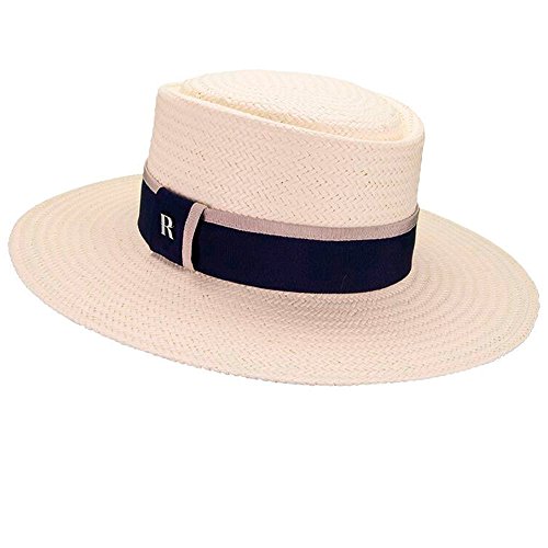 Sombrero de Mujer hecho en Paja de Papel - Sombreros de Verano - Ideal Playa y Protección del Sol - Estilo Chic & Casual Sport (L, Blanco)