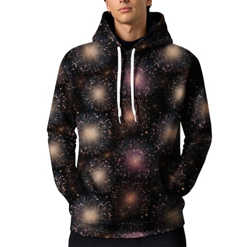 Mens Marble Print Pullover Hoodie Modern Artistic Pattern Sweatshirt Cotton Blend Streetwear Top With Kangaroo Pocket - Main Image