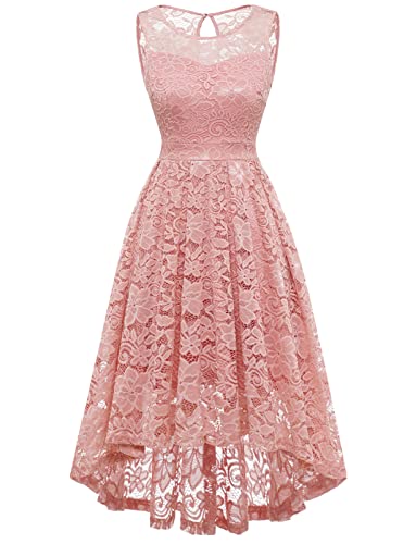 Gardenwed Vestidos Mujeres Corto Encaje Cóctel Fiesta Madrina Sin Mangas Blush M