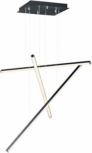 Miniatura 3 de ET2 E21373-BK - Lámpara de techo colgante LED minimalista única, 3 luces de 59 vatios totales, 17 pulgadas de alto x 48 pulgadas de ancho x 48