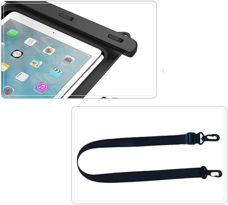 10 in Tablet Water Resistant Waterproof Pouch Dry Bags Case for iPad (2025) 10.9 iPad Air 11 iPad Pro 11 iPad 9.7 Samsung Galaxy Tab S10 S9 S8 S7 11 S6 10.5 Tab A8 10.5 A7 10.4 (Black)