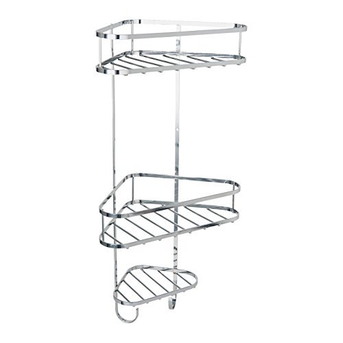 simpa 3 Tier Chrome Plated Shower Storage Organiser Caddy Tidy – 3 Shelf Wall Mountable Shower Tidy Bathroom Caddy – 3 year rust free – Wall Mounting Kit Supplied - 48cm (H) x 27cm (W) x 16cm (D)