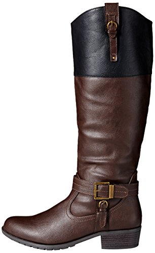 Rampage Women's Ivelia Fashion Knee High Casual Riding Boot, Brown/Black, 7.5 M US