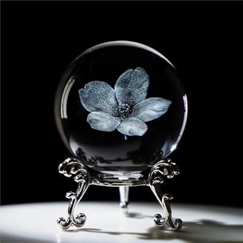 vskikris 60mm Crystal Ball with Cherry Blossoms Cover