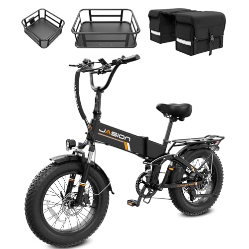 Image of Jasion Hunter Pro Electric Bike for Adults, 1800W Peak Motor 80 Miles, up to 30+MPH,720WH Removable Battery Foldable Ebike,App Control & Full Suspension,20''*4.0 Fat Tire,Dual Hydraulic Brakes Bicycle