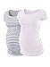AnnAnn Womens Motherhood Maternity Side Ruched Tunic Tops Scoop Neck T-Shirt Short Sleeve Mama Pregnancy Clothes White White Black stripe Large