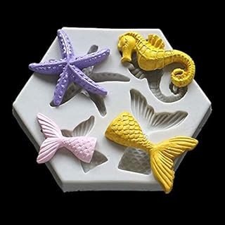 Mermaid Starfish Sea Horse Shaped Silicone Fondant Mold Cake Decorating Mold Epoxy Resin Glue Molds Baking Tools Kitchen Accessories