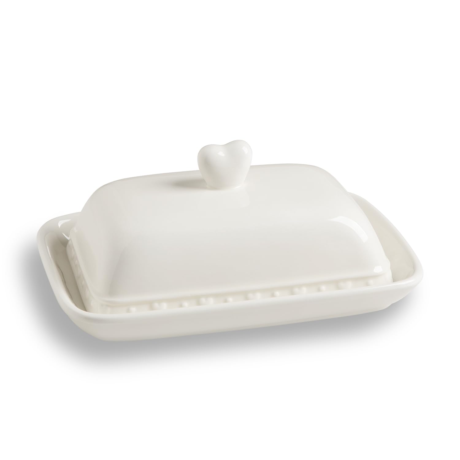 Sweejar Home Ceramic Butter Dish with Lid,Cheese-Shaped Butter Holder,Cute Butter Dish for Countertop,Kitchen Deco & Butter Storage(Beige) โ image 1