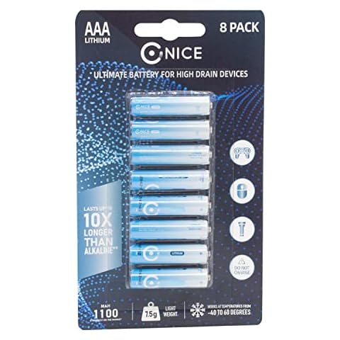 Nice Power™ AAA Lithium Batteries 1100mah 1.5V High Powered Non Rechargeable Ultimate Capacity Battery Home Security CCTV Blink Gaming Digital Camera (Pack of 8) Cover