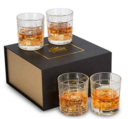 Old Fashioned Whiskey Glass, KANARS Crystal Rock Glasses Set of 4 In Luxury Gift Box for Cognac Cocktail Snifter Irish Whisky, Lowball Bourbon Glasses Tumbler for Men Grandpa Husband, 10 Oz Old Fashioned Whiskey Glass, KANARS Crystal Rock Glasses Set of 4 In Luxury Gift Box for Cognac Cocktail Snifter Irish Whisky, Lowball Bourbon Glasses Tumbler for Men Grandpa Husband, 10 Oz