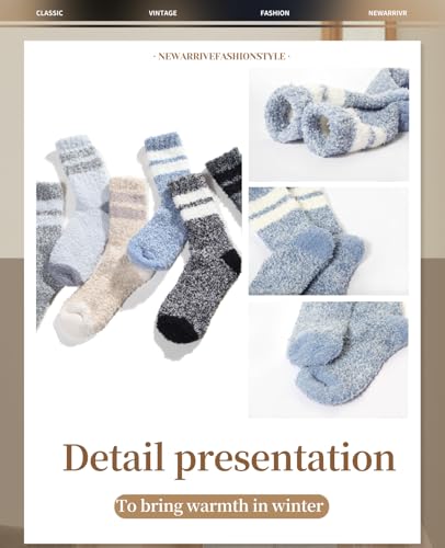 Image of Fuzzy Socks Super Soft,Cozy Soft Fluffy Cute Slipper Socks Sleeping Warm Socks For Women And Men(Black /Khaki /Blue)