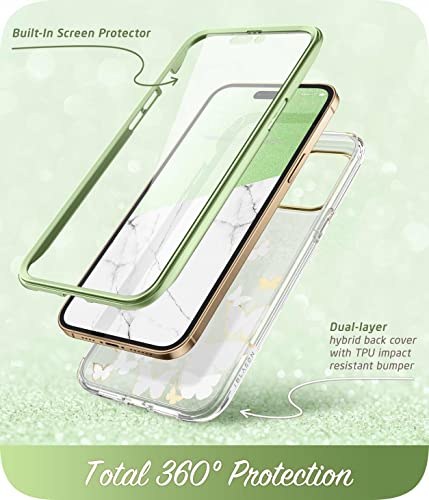 Image of i-Blason Glitter Case for iPhone 14 Pro (6.1 Inch) Mobile Phone Case 360 Degree Case Bumper Protective Cover [Cosmo] with Screen Protector 2022 Edition (Mintfly)
