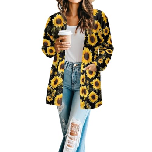 Image of Womens Open Fron Cardigan Sweaters Long Sleeve Tops Daily Coats