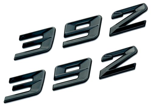 Image of Pair Set 392 Passenger & Driver Side Rear Badge Emblem Body Nameplate Raised Sticker Decal (Gloss Black)