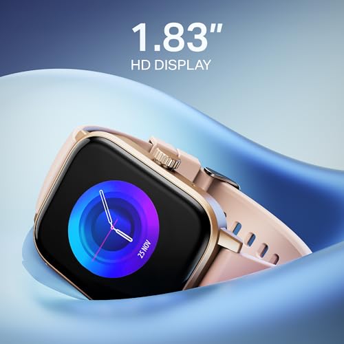Image of Boat Wave Call 3 Smartwatch 1.83 inch HD Display with Animated Watch Faces; BT Calling, Functional Crown, Multiple Sports Modes, IP68, HR, SpO2 Monitor, Smart Watches for Men & Women (Spring Blossom)