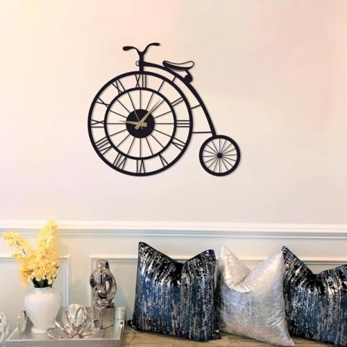 Image of The Art of Ingenuity Designer Stylish Metal Analog Wall Clock for Living Room, Antique, Big