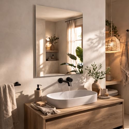 Baikal Miroir de Salle de Bain | 60x80cm | Miroir Rectangulaire | Plusieurs Dimensions Disponibles | Option avec et sans LED.