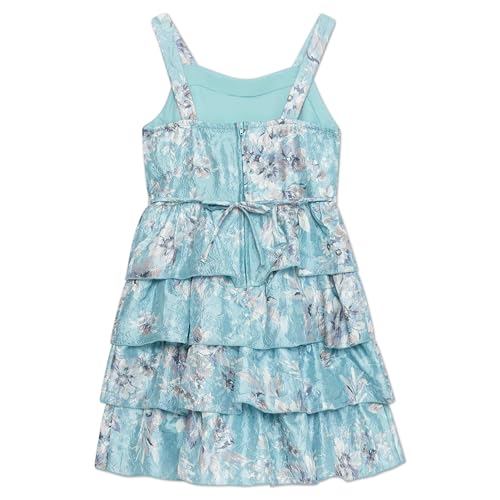 Speechless Girls' Sleeveless Sweetheart Neck Tiered Floral Midi Dress with Sparkle Waist Accent2