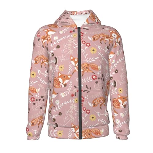 Beautiful Fox Kid Hoodies Boys Zip Up Sweatshirts Girls Pullover with Pocket2