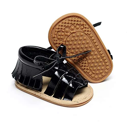 Infant Boys Girls Open Toe Solid Tassels Shoes First Walkers Shoes Summer Toddler Flat Sandals Water Sandal2