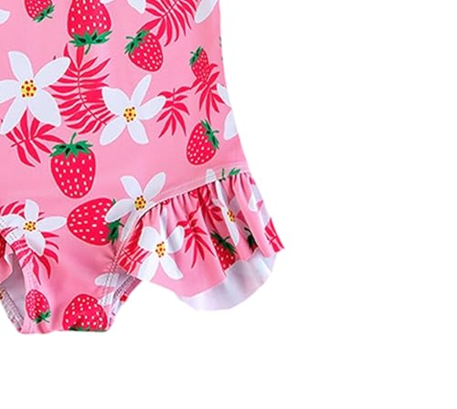 Toddler Girl Swimsuit One Piece Rash Guard Bathing Suit Little Girls Short Sleeve Quick Dry Swimwear 1-7 Years4