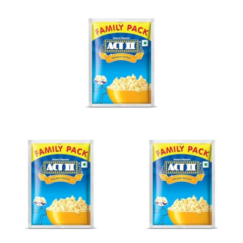 Image of ACT II Instant Golden Sizzle Popcorn, 112.5gm (Pack of 3)