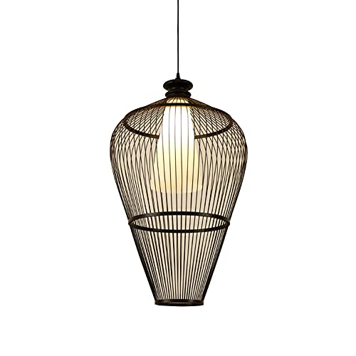 Lampe suspendue créative en bambou style rétro chinois E27 - 2