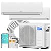 Rovsun 20000 btu dual zone wifi mini split acheating system 20 seer2 2 zone 9000 12000 btu ductless split air conditioner with pre charged condenser heat pump 25ft copper line set 208 230v  urban country home decor