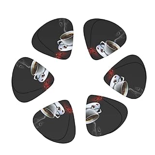 Café chaud avec médiators de guitare en grains de café Ensemble de 12 pièces pour guitare acoustique, guitare électrique… - Les Beatles, Paul McCartney, John Lennon, RIngo Starr, George Harrison Café chaud avec médiators de guitare en grains de café Ensemble de 12 pièces pour guitare acoustique, guitare électrique… – Image 2