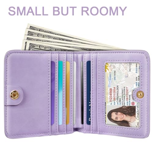 Image of Small Womens Glitter Wallet Thin Credit Card Holder Pocket | Compact Women Slim RFID Blocking Bling Wallets Bifold Ladies Mini Purse Pocket for Travel & Daily Use, Purple