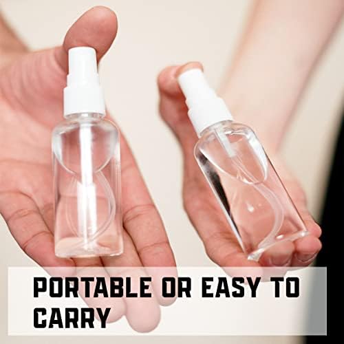 Naturegoon Round Refillable Transparent Plastic Spray Bottle (Pack of 2) |Fine Mist Spray Bottle| 100ml | Ideal for storing Perfumes, Sanitizers, Cleaning Liquid and use for a room spray (Pack of 2) 2