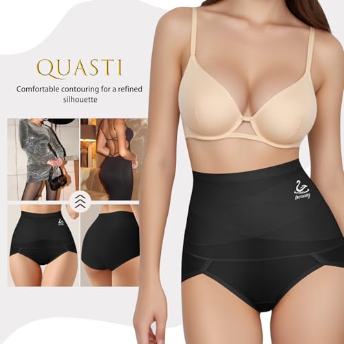 Women's High Waisted Underwear, Tummy Control high cut Panties Full Coverage Postpartum Briefs underwear 4 pack3