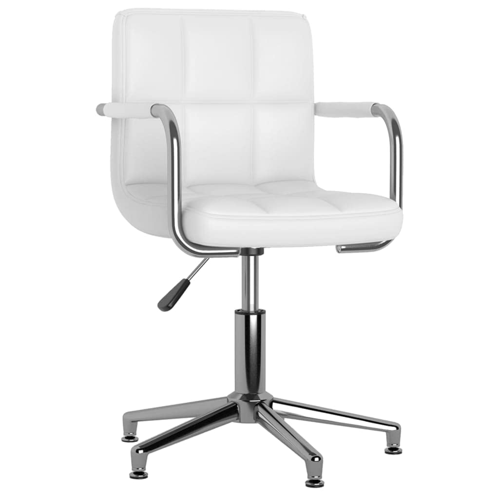 Mesa de comedor, sillas de sala de estar, sillas de comedor multifuncionales, 2 piezas, giratorias, de piel sintética, blanca, para comedor, estudio, dormitorio
