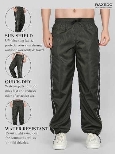 Image of Men's Water-Resistant Parachute Pants | Mens Bottom Wear | Cargo Pants for Men | Korean Pants for Man | Baggy Trackpants | Lightweight Multi-Pocket Utility Fit - Freedom to Move & All-Day Comfort