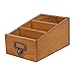 Produktbild Schreibtisch Organizer Aufbewahrungsbox Multifunktionale Holz Büro Desktop Organizer Stifthalter Stiftköcher mit 3 Fächern, Schreibtisch Organisator Container für Stifte, Handy, Fernbedienung