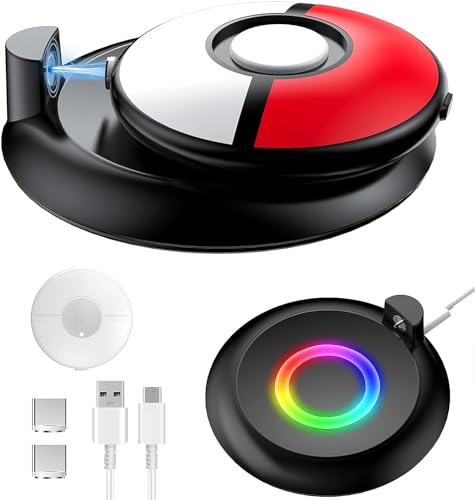 Charging Dock for Pokemon GO Plus+ 2023, Charger Silicone Protective Cover Charge Station Accessories, Charging Stand with Protective Case with RGB Light (RGB Light Dock)