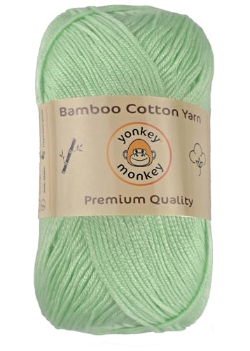 Image of 10-Pack of Yonkey Monkey 500 Grams Yarn - 70% Rayon derived from Bamboo, 30% Cotton - Imported - Water Green 9023