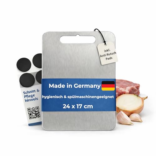 Edelstahl Schneidebrett - Hygienisch Spülmaschinengeeignet & Rutschfest