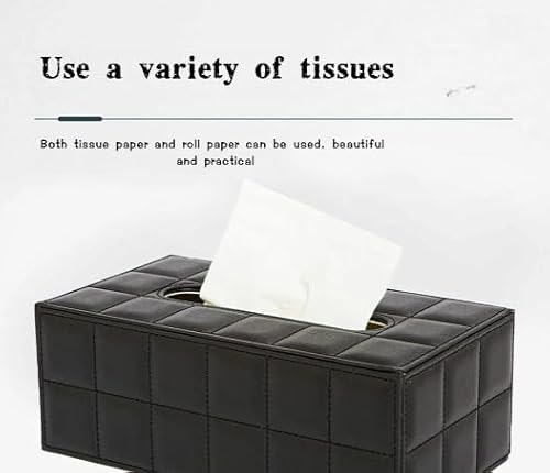 ShineHomes taschentücher Box (25×14×9.5 cm) Premium aus Wasserdichtem PU-Leder, Magnetverschluss Design Tissue (Schwarz)